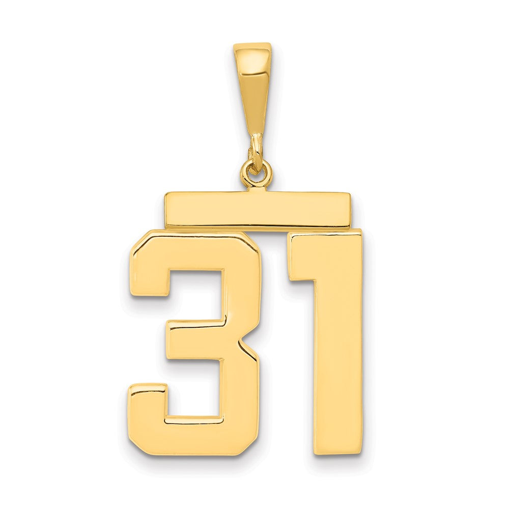 14k Large Polished Number 31 Charm
