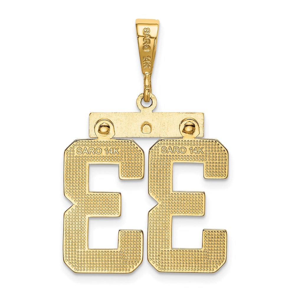 14k Large Polished Number 33 Charm