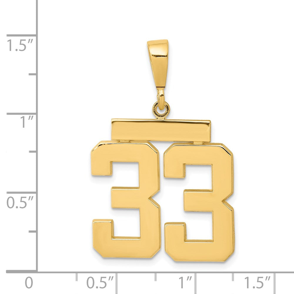 14k Large Polished Number 33 Charm