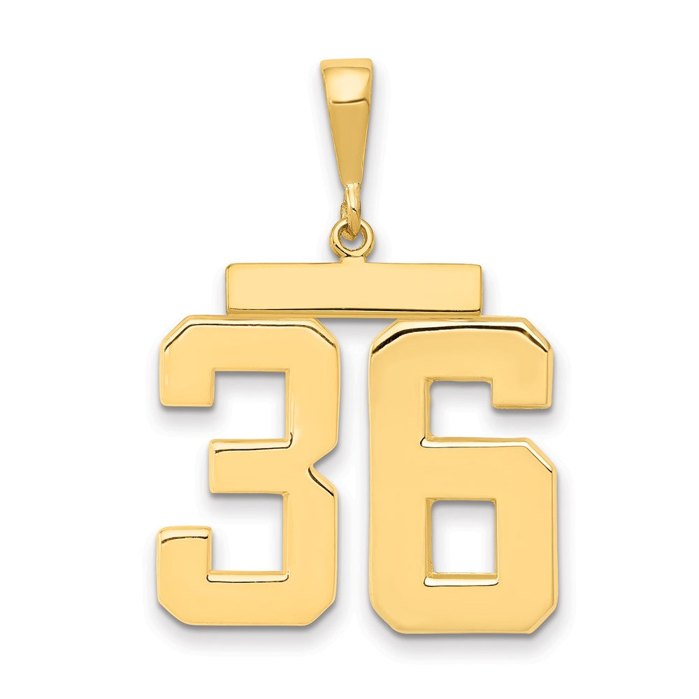 14k Large Polished Number 36 Charm