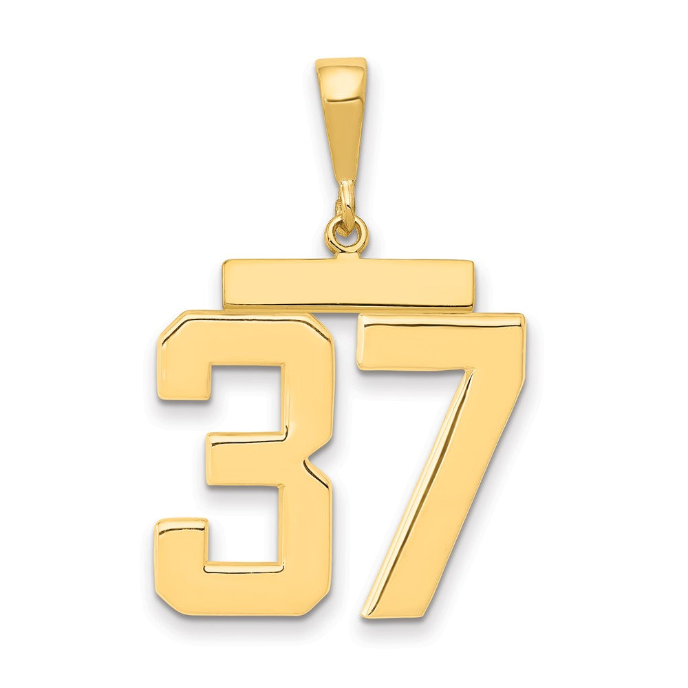 14k Large Polished Number 37 Charm