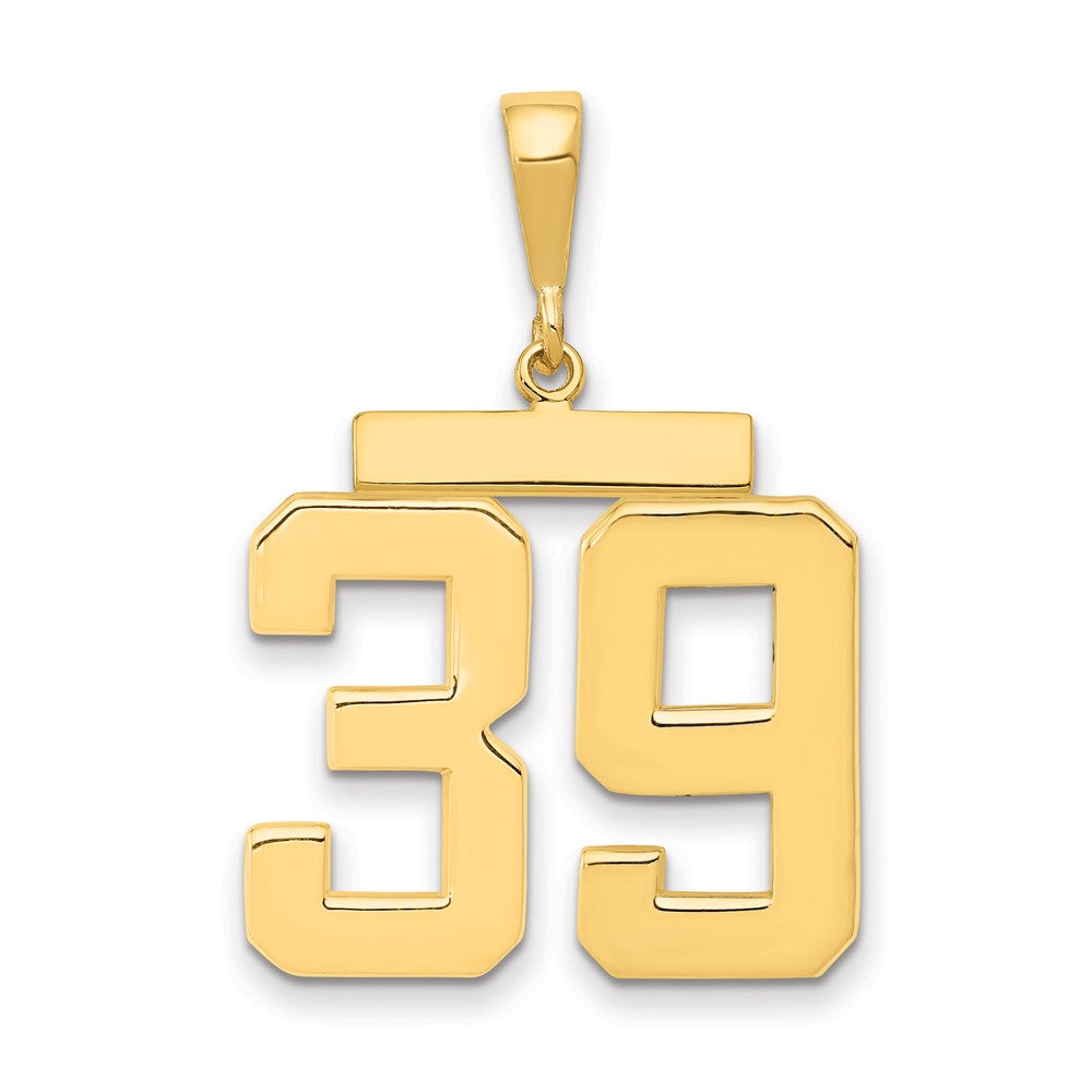 14k Large Polished Number 39 Charm