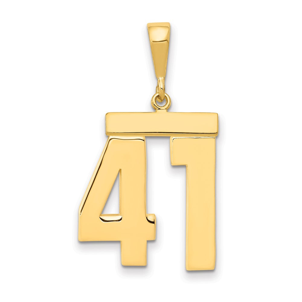 14k Large Polished Number 41 Charm