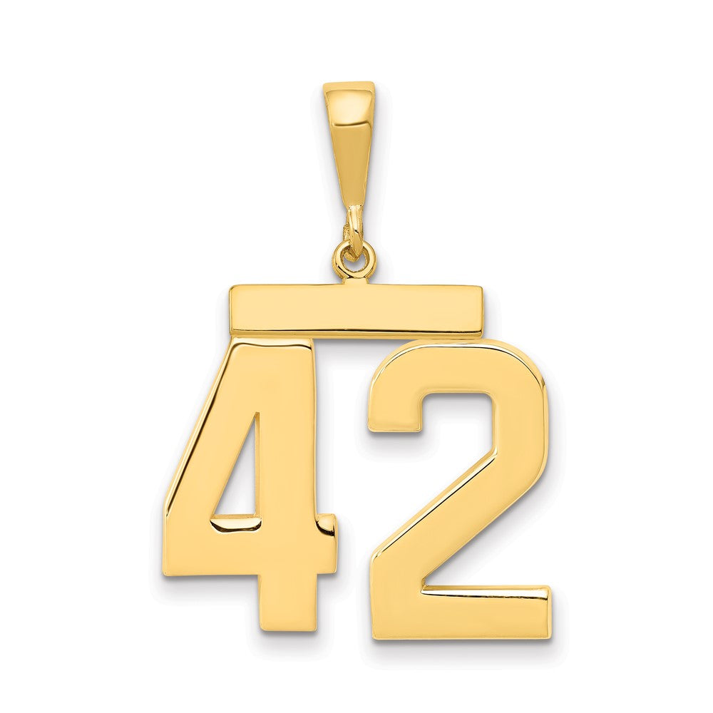 14k Large Polished Number 42 Charm