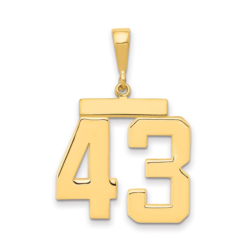 14k Large Polished Number 43 Charm