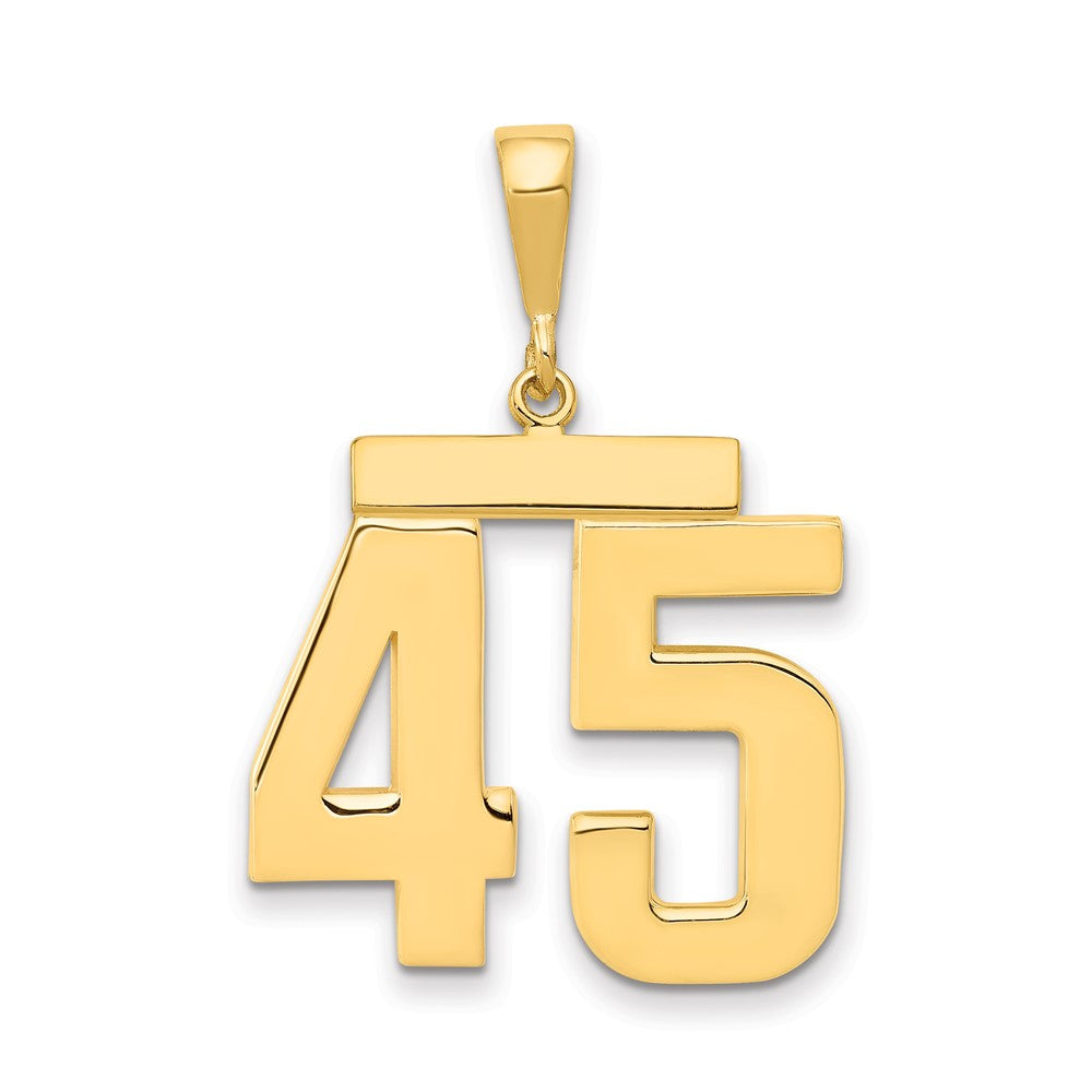 14k Large Polished Number 45 Charm