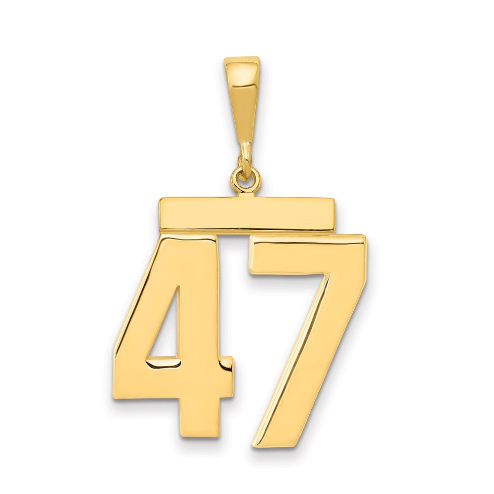 14k Large Polished Number 47 Charm