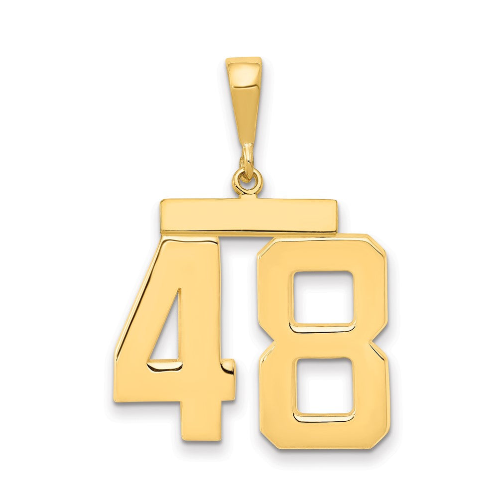 14k Large Polished Number 48 Charm