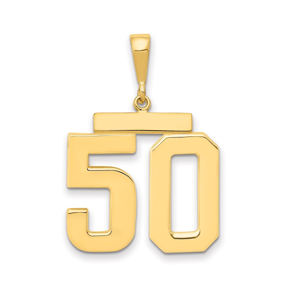 14k Large Polished Number 50 Charm