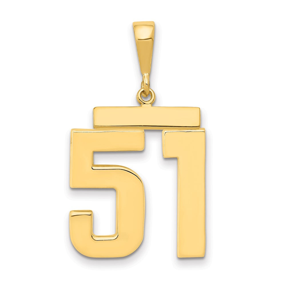 14k Large Polished Number 51 Charm