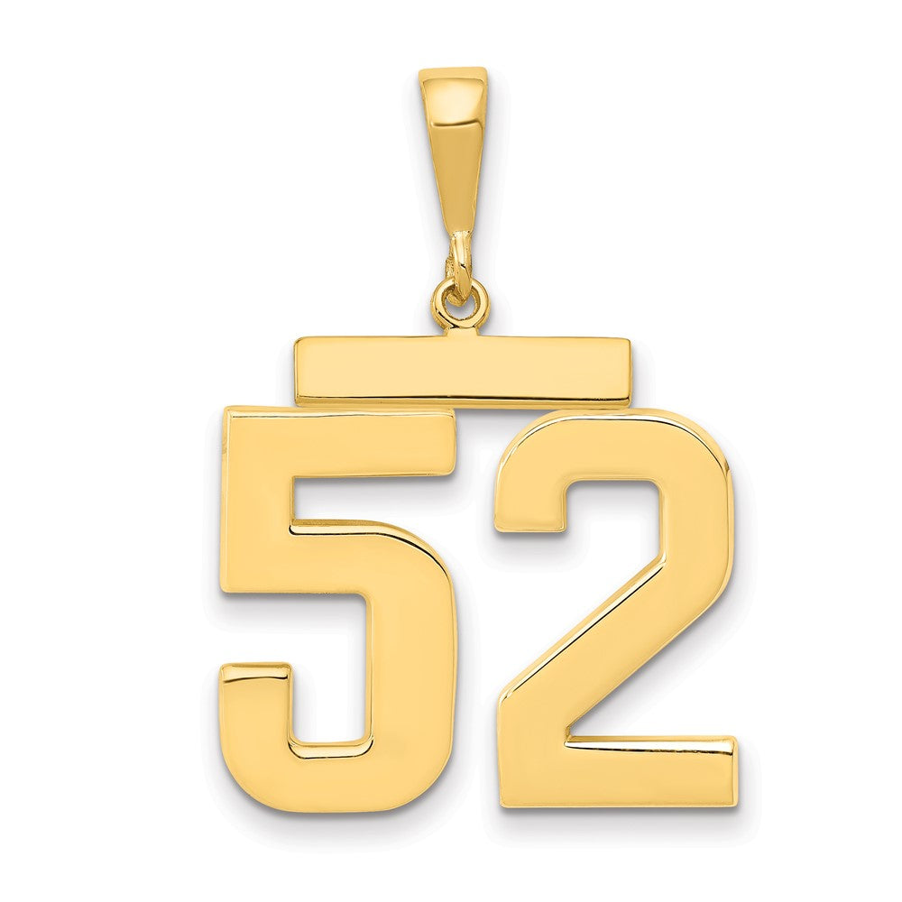 14k Large Polished Number 52 Charm