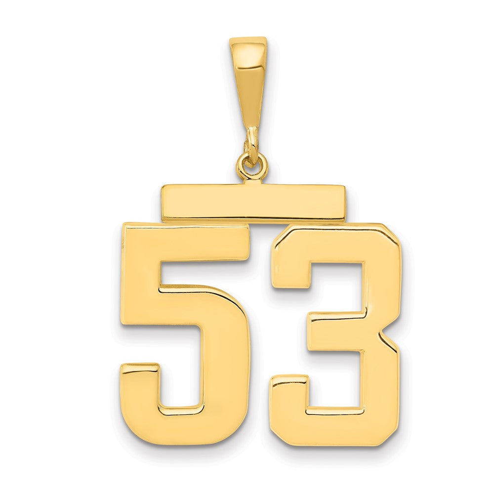14k Large Polished Number 53 Charm
