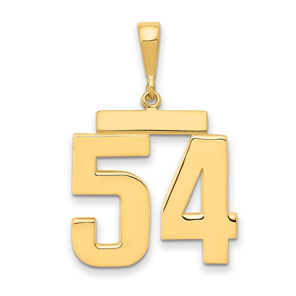 14k Large Polished Number 54 Charm