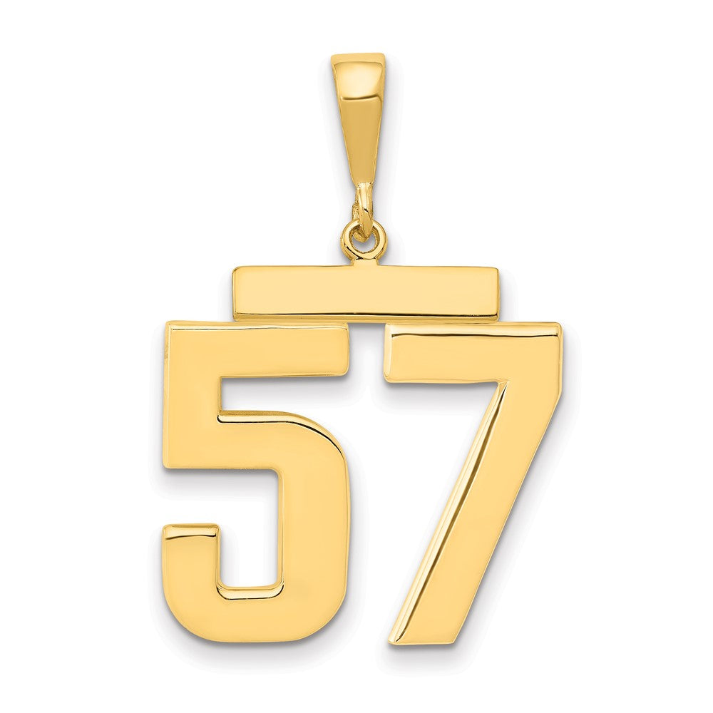 14k Large Polished Number 57 Charm