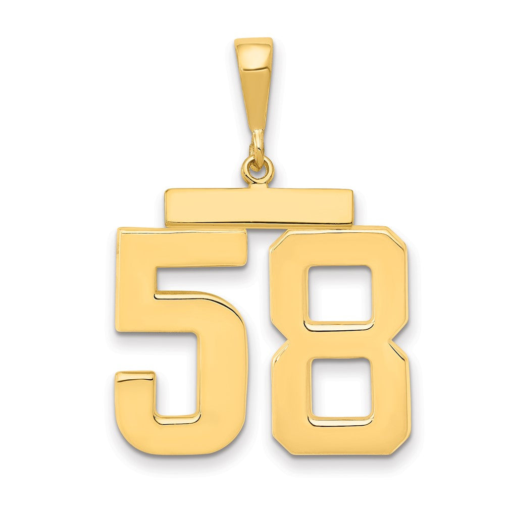 14k Large Polished Number 58 Charm