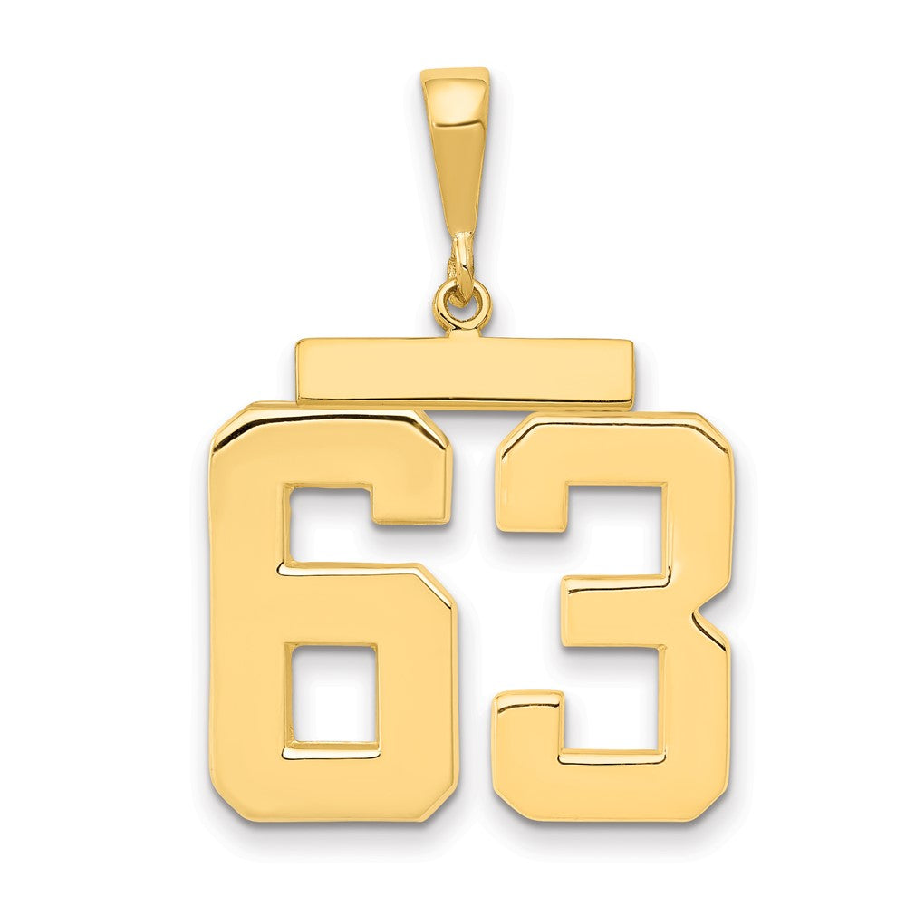 14k Large Polished Number 63 Charm