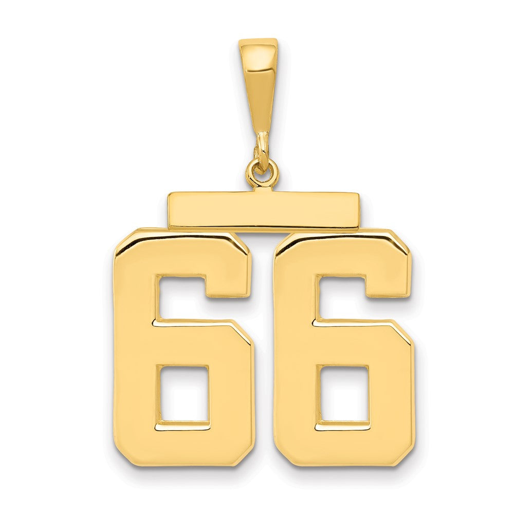 14k Large Polished Number 66 Charm
