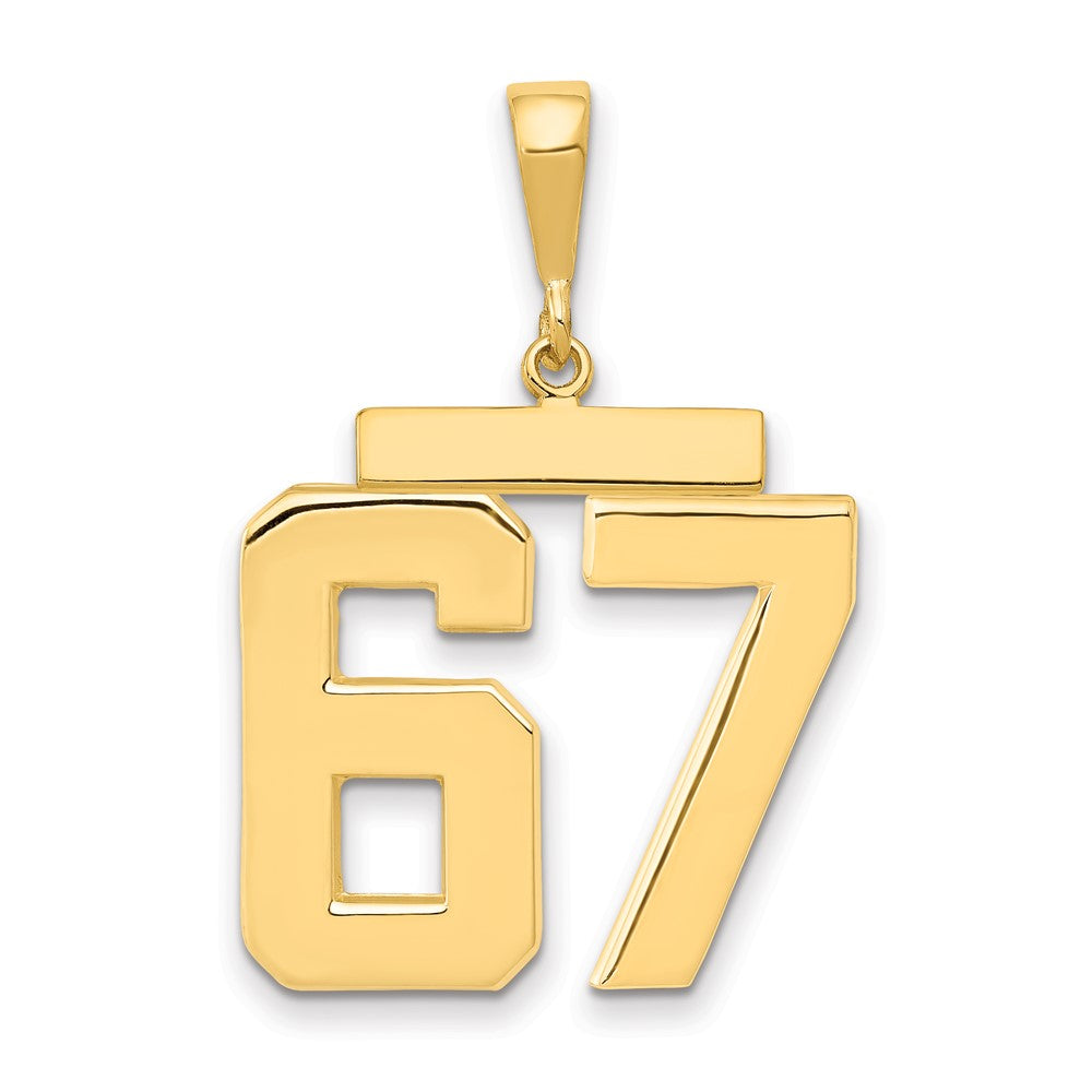 14k Large Polished Number 67 Charm