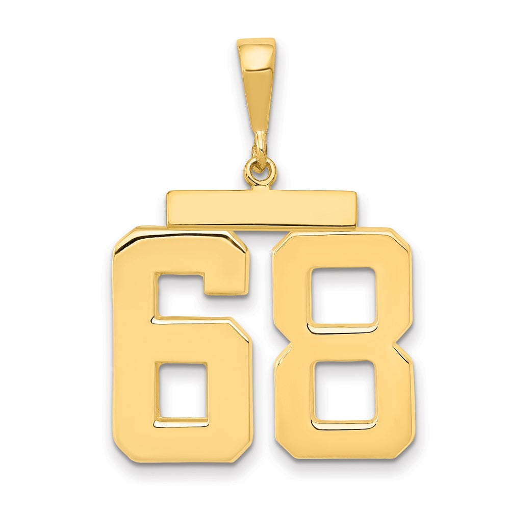 14k Large Polished Number 68 Charm