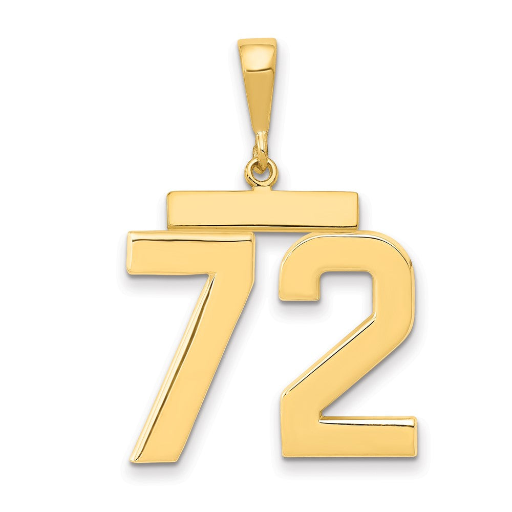 14k Large Polished Number 72 Charm