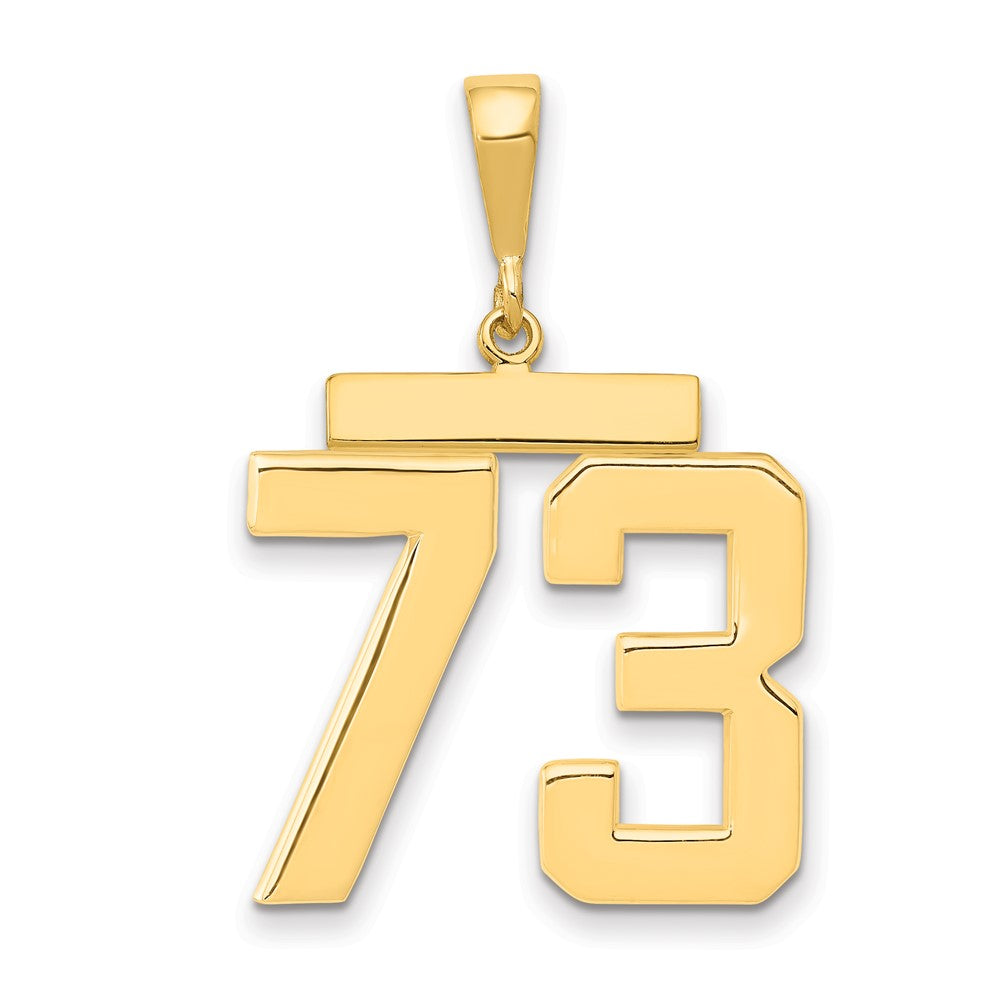 14k Large Polished Number 73 Charm