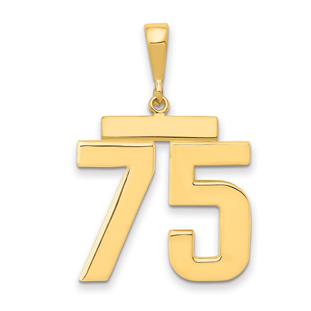 14k Large Polished Number 75 Charm