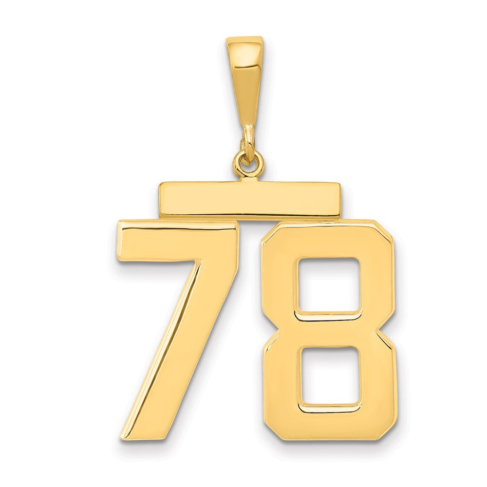 14k Large Polished Number 78 Charm