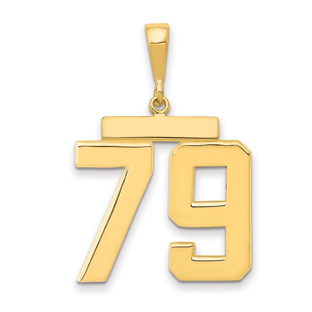 14k Large Polished Number 79 Charm