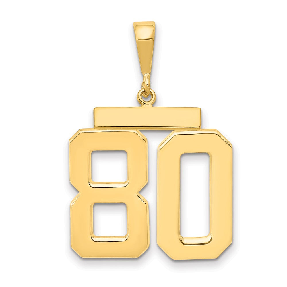 14k Large Polished Number 80 Charm