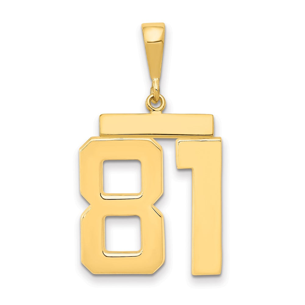 14k Large Polished Number 81 Charm