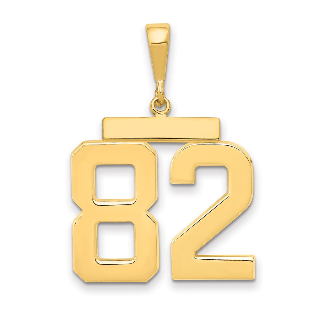 14k Large Polished Number 82 Charm