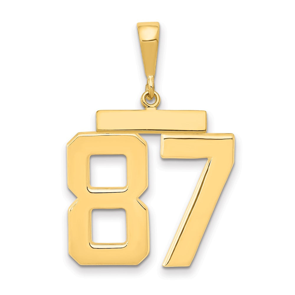 14k Large Polished Number 87 Charm