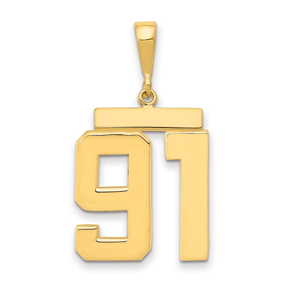 14k Large Polished Number 91 Charm