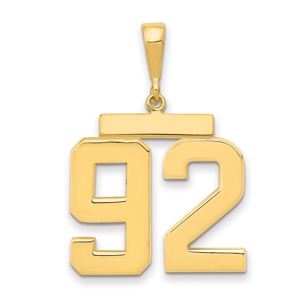 14k Large Polished Number 92 Charm