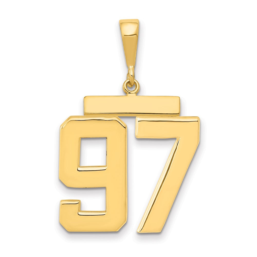 14k Large Polished Number 97 Charm
