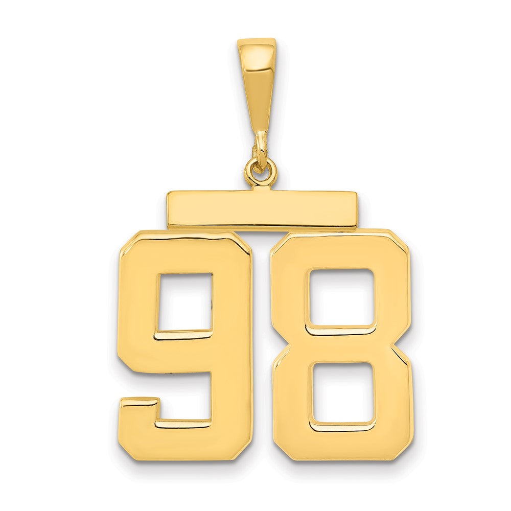14k Large Polished Number 98 Charm