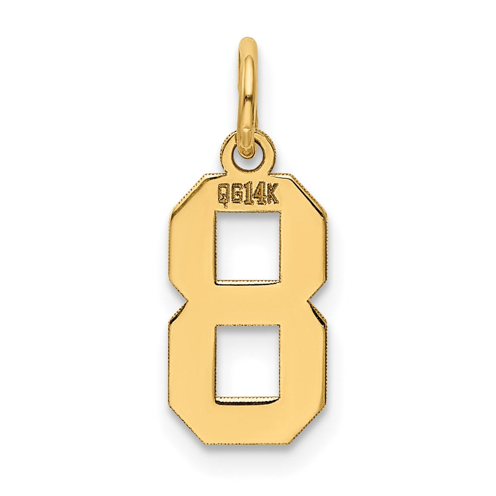14k Small Polished Number 8 Charm