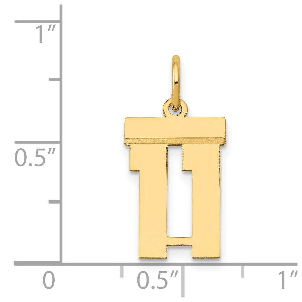 14k Small Polished Number 11 Charm