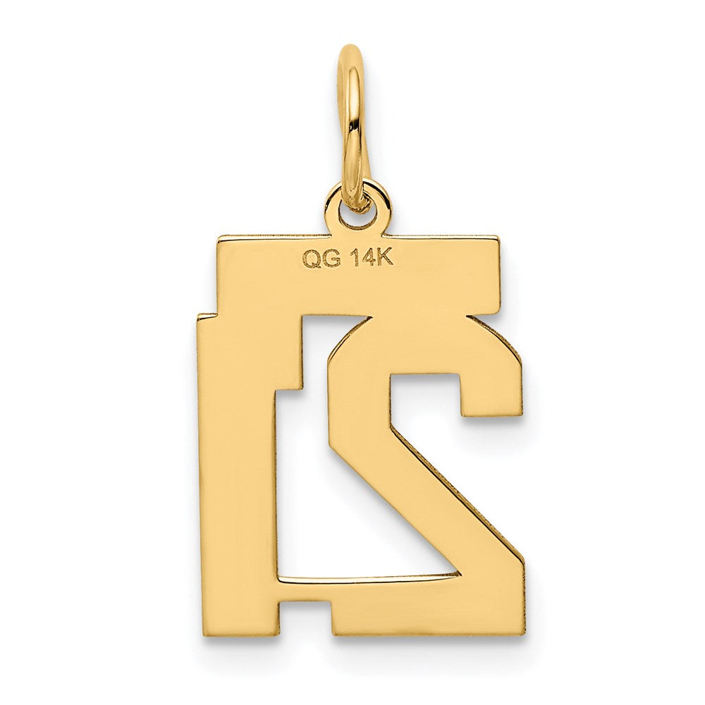 14k Small Polished Number 21 Charm