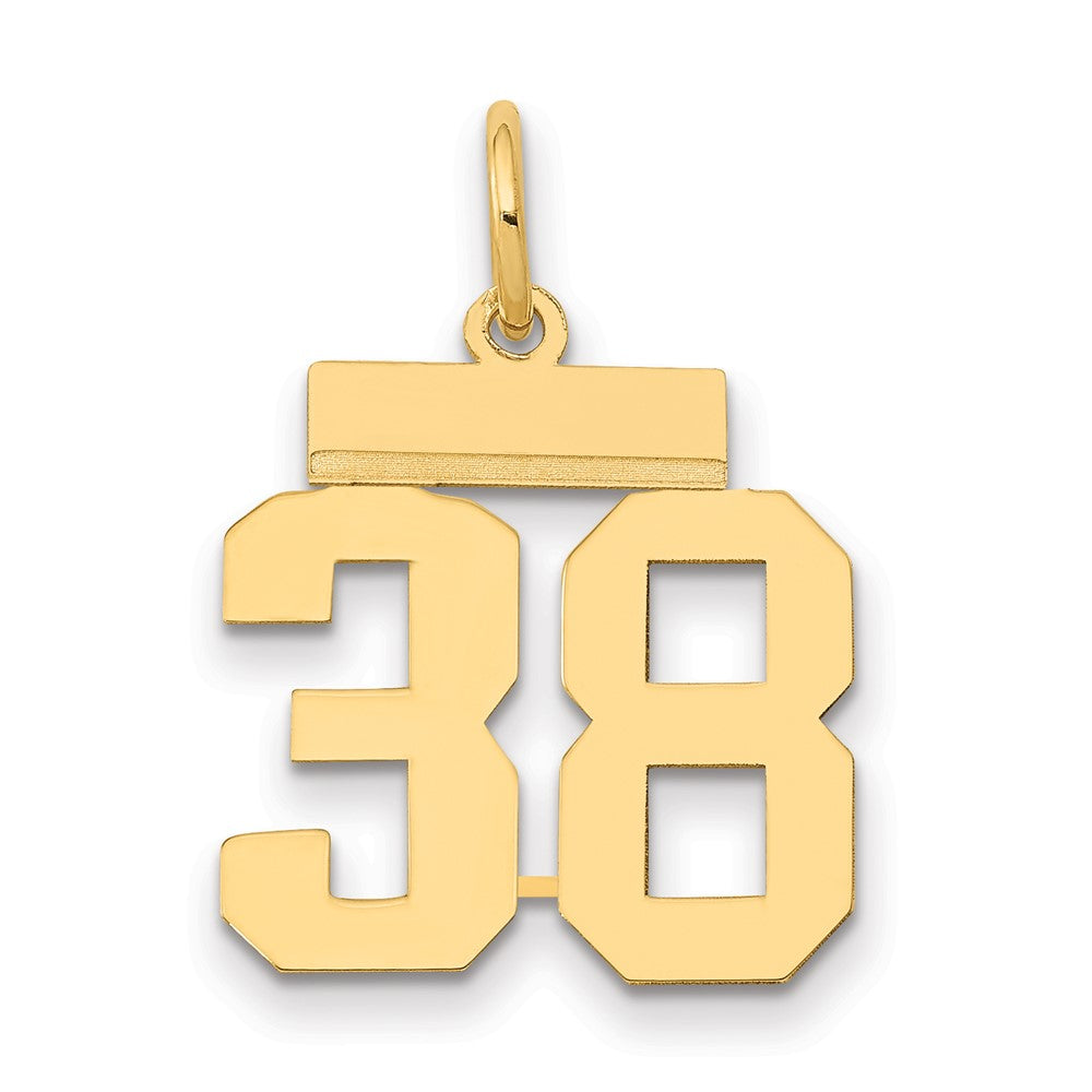 14k Small Polished Number 38 Charm