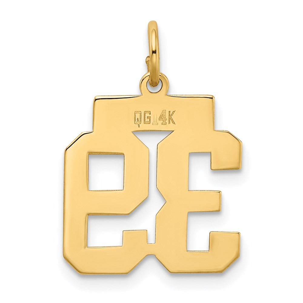 14k Small Polished Number 39 Charm