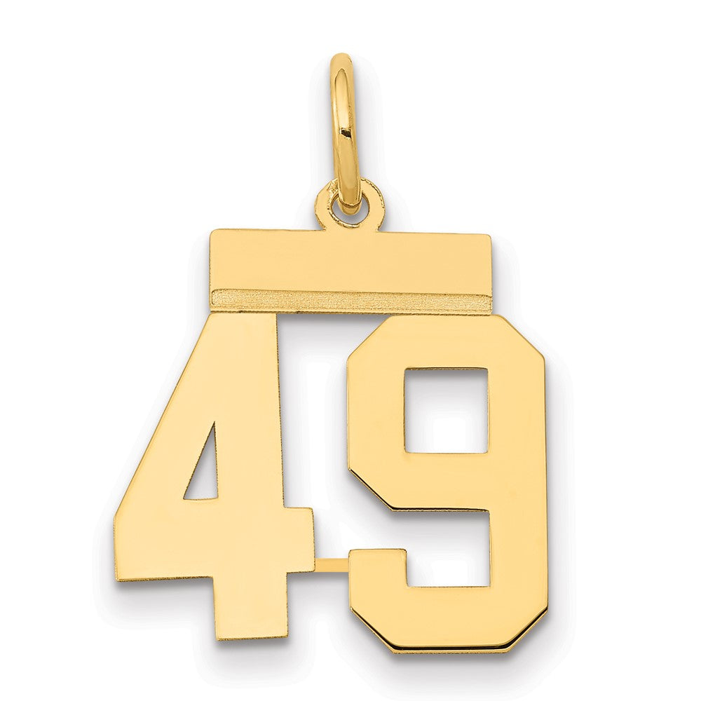 14k Small Polished Number 49 Charm
