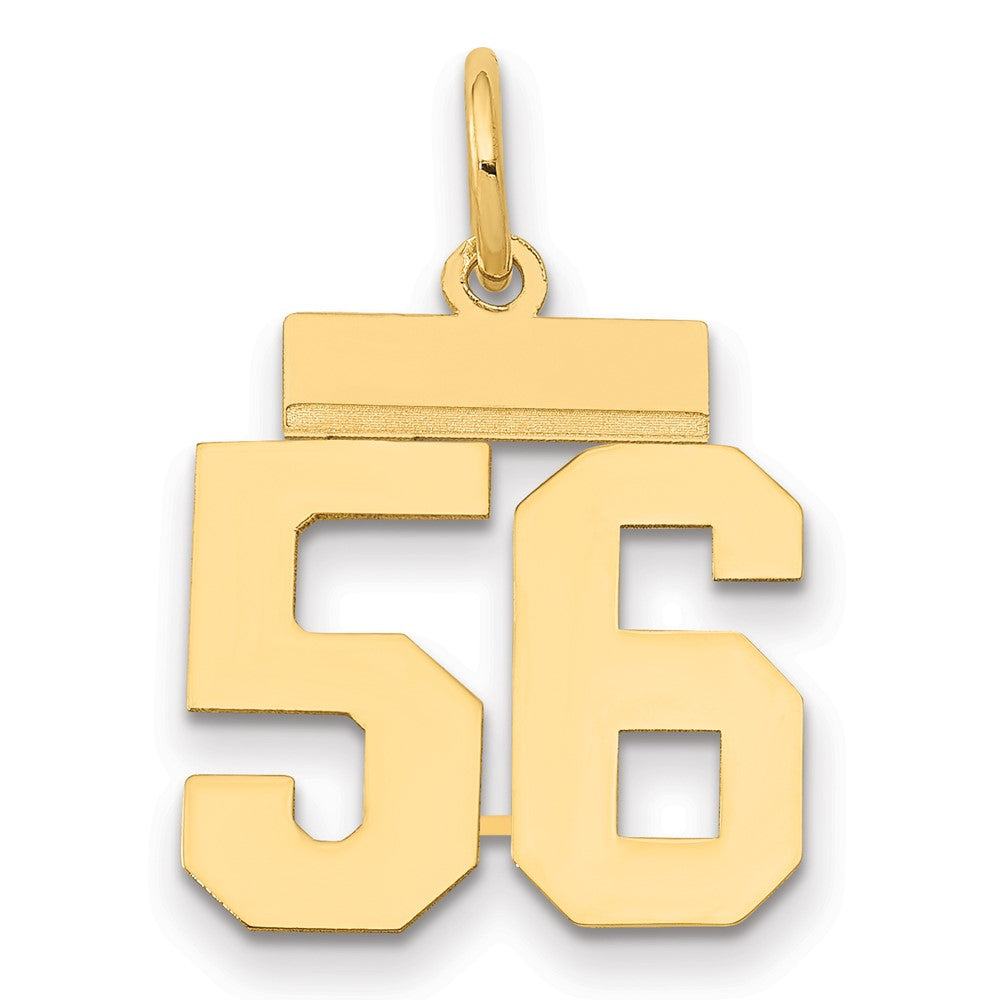 14k Small Polished Number 56 Charm