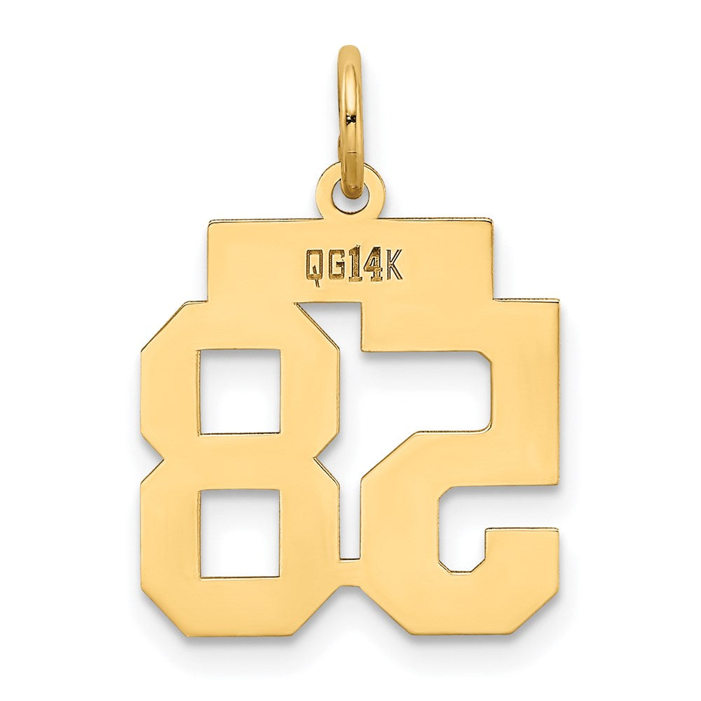 14k Small Polished Number 58 Charm