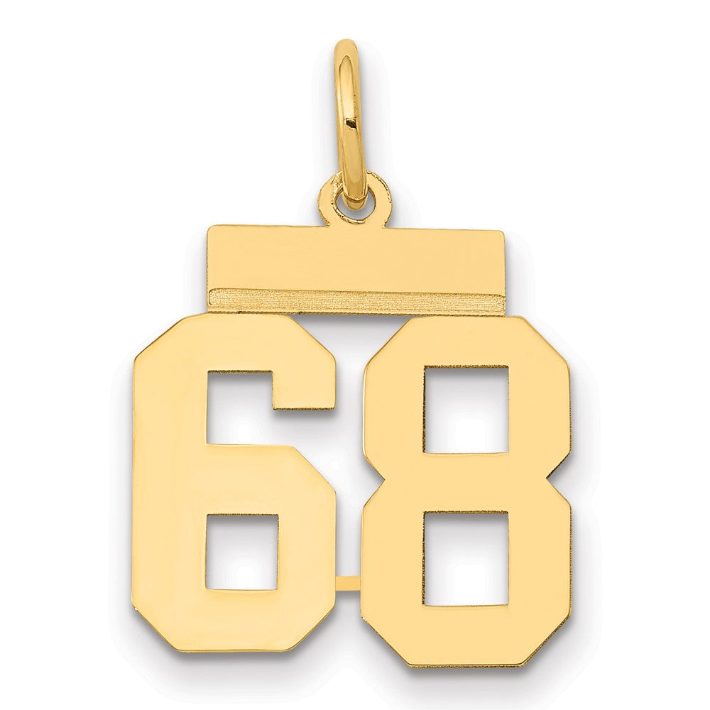 14k Small Polished Number 68 Charm