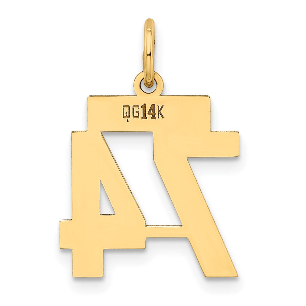 14k Small Polished Number 74 Charm