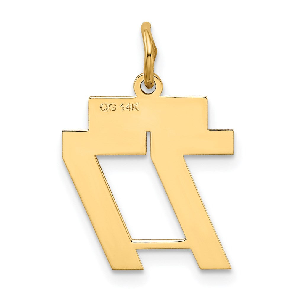 14k Small Polished Number 77 Charm