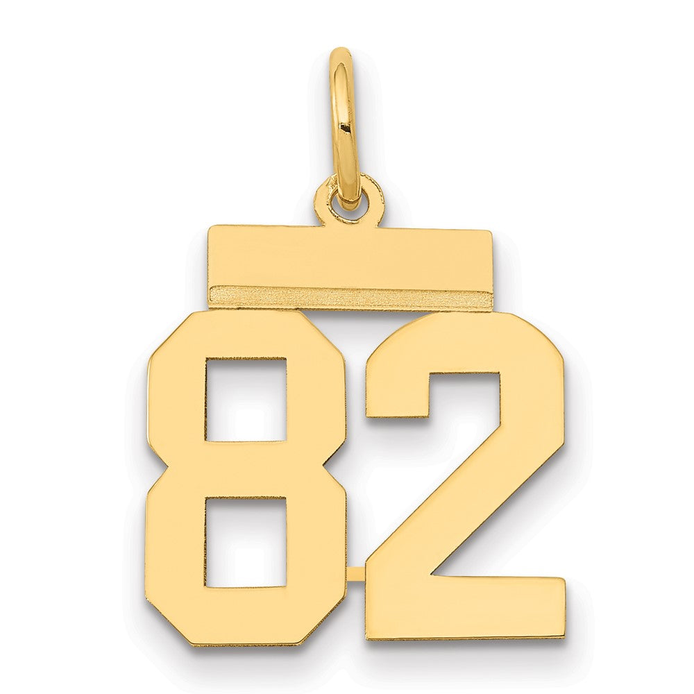 14k Small Polished Number 82 Charm