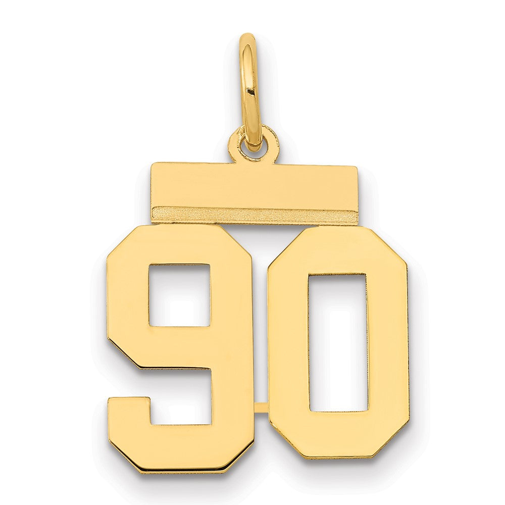 14k Small Polished Number 90 Charm