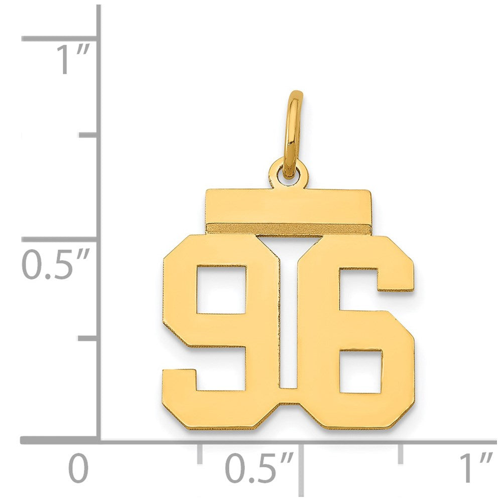 14k Small Polished Number 96 Charm